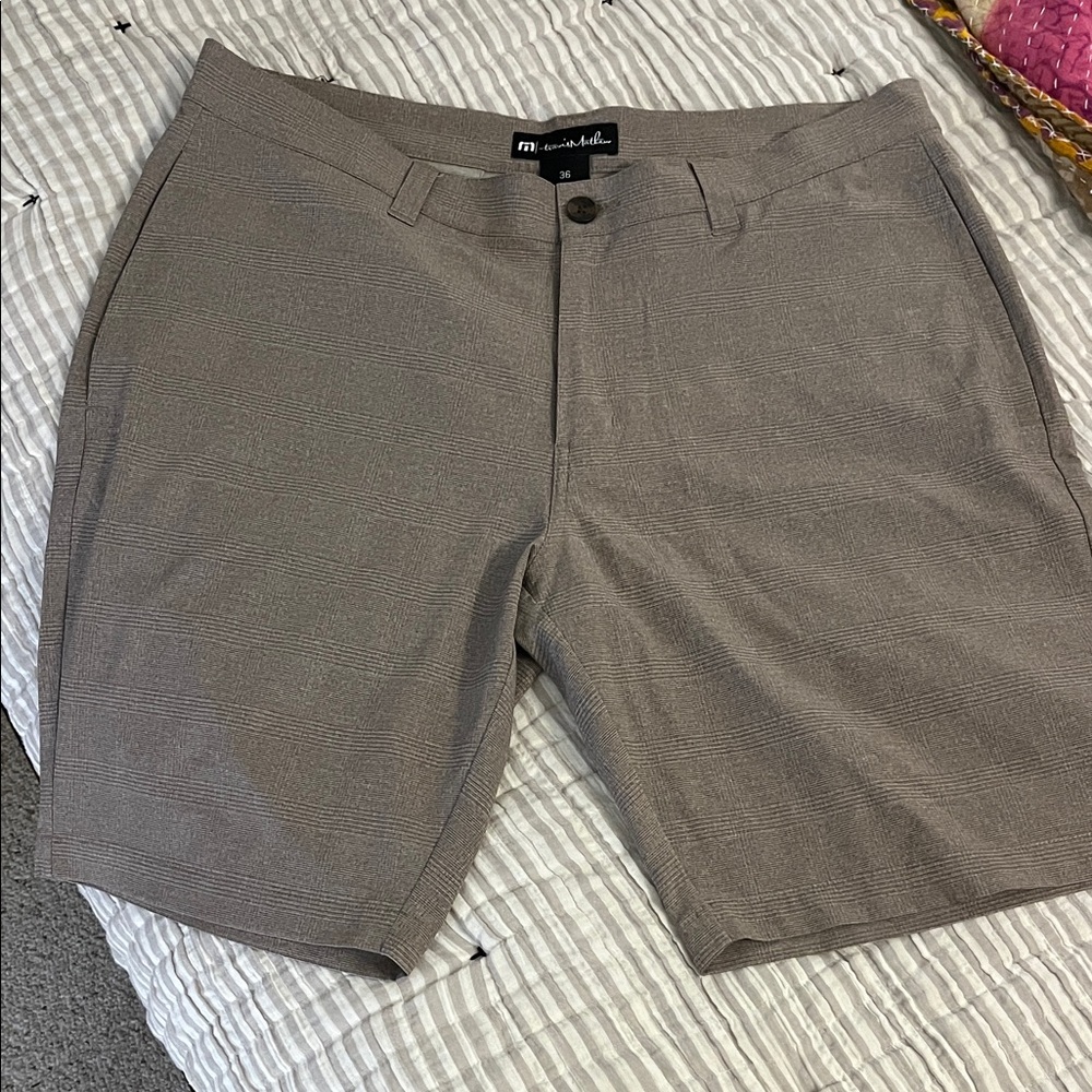 Travis Mathew Men's Taupe Flat Front Shorts